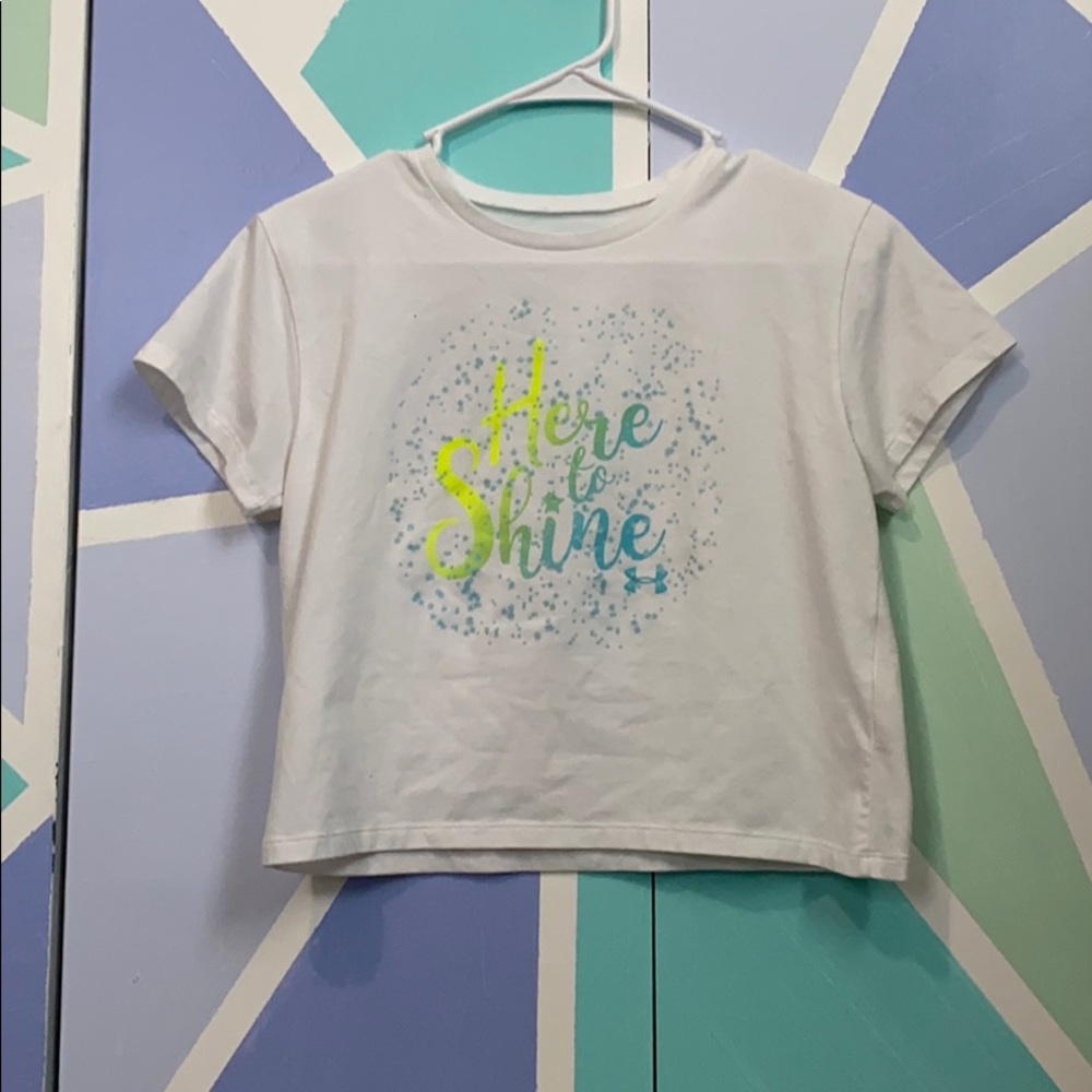 White Under Armour crop top.